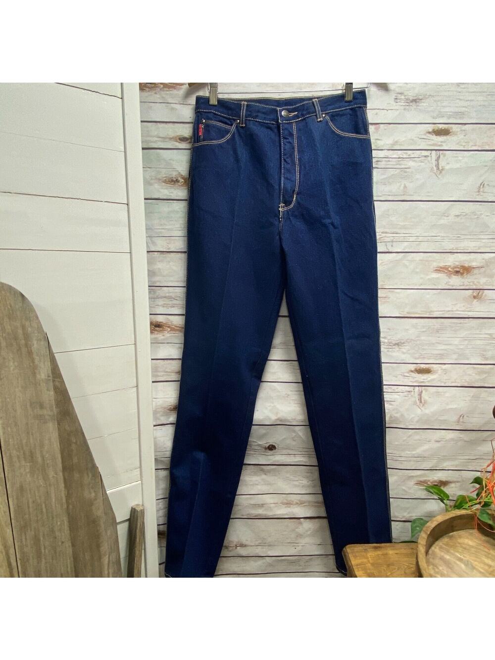 Gloria Vanderbilt Blue Jean Long Length 29" x 33" Red GV Tab Plain Pocket 6